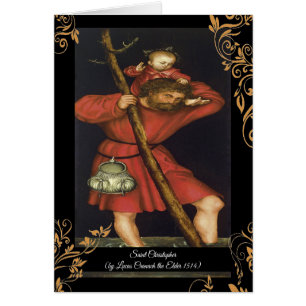 Cartão Santo Christopher com o Cristo Criança