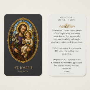 Cartão Santo da Oração Memorare de São José