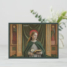 Cartão Santo de Arte Católica | Santa Dimpna