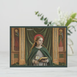 Cartão Santo de Arte Católica | Santa Dimpna