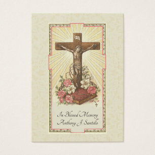 Cartão Santo de Oração Memorial de Funeral Católic