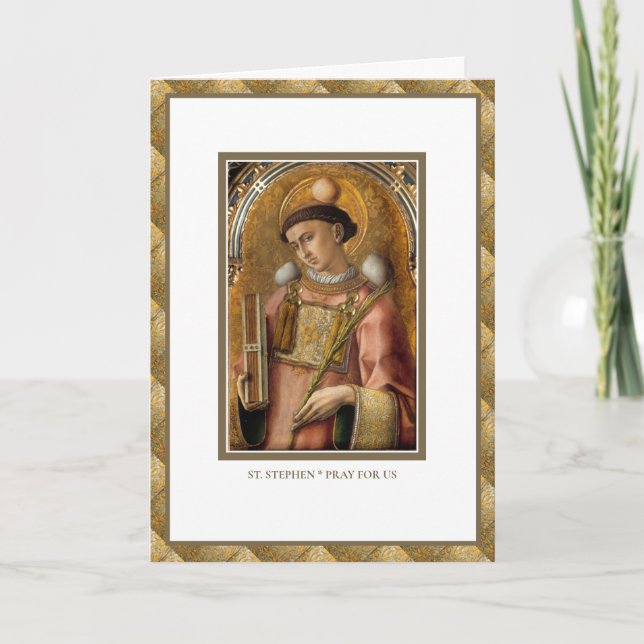 Cartão Santo Diácono Padre Católico Religioso (Frente)