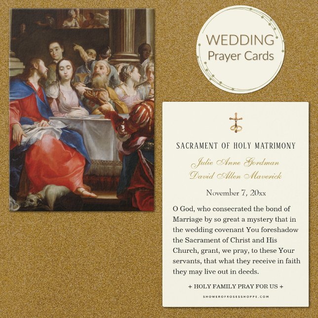 Cartão Santo do Casamento em Caná (Traditional Catholic Wedding Prayer Cards)