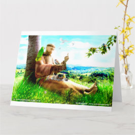 Cartão Santo Francis e o sermão prega aos pássaros