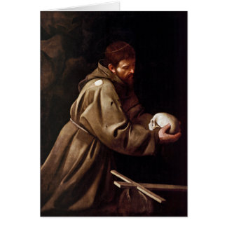 Cartão Santo Francis na oração - Caravaggio