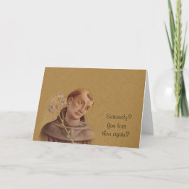 Cartão Santo Humoroso Anthony de Pádua Lily