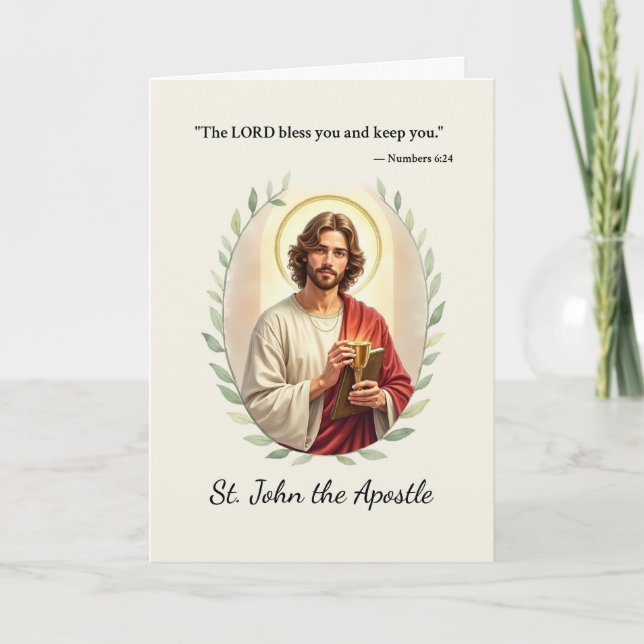 Cartão Santo João Apóstolo Paz e Bênçãos de Deus (Frente)