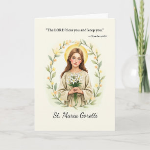 Cartão Santo Maria Goretti Deus: Paz e Bênçãos