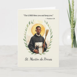 Cartão Santo Martinho de Porres Paz de Deus com as Escrit