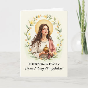 Cartão Santo Mary Magdalene Bênção do Banquete Dia das Bê