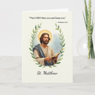 Cartão Santo Matheus Paz e Bênçãos de Deus Escritura