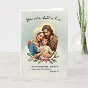Cartão Santo Natal Religioso Deus conosco