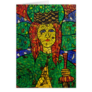 Cartão Santo padroeiro da rua Dymphna da depressão e da