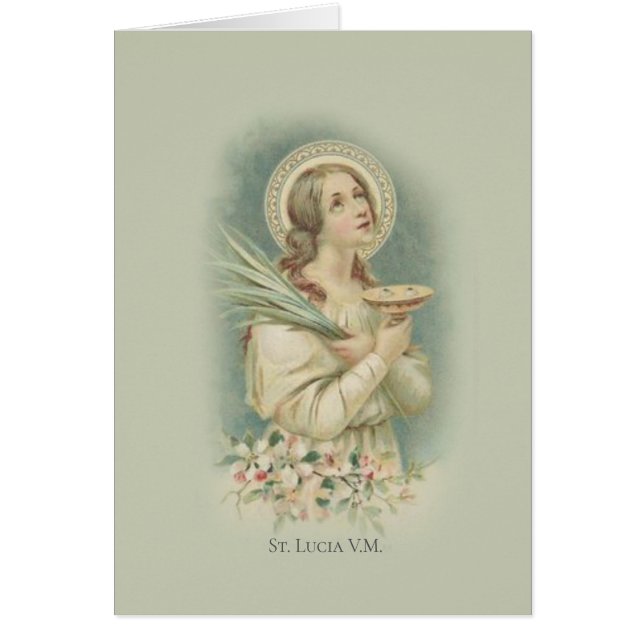 Cartão Santo padroeiro do St. Lucy Lucia da cegueira do (Frente)