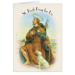 Cartão Santo padroeiro italiano do St. Roch Rocco dos