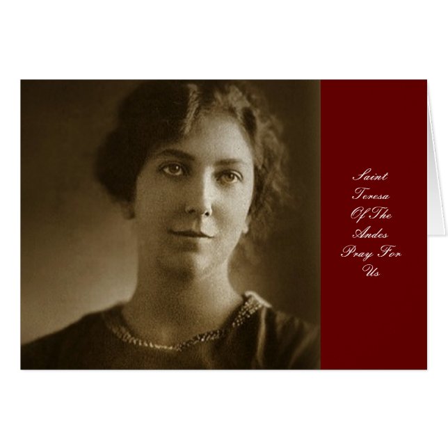 CARTÃO SANTO TERESA DOS ANDES REZA POR NÓS (Frente Horizontal)