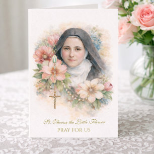 Cartão Santo Teresinha Sagrado Rosário “Tudo é Graça”