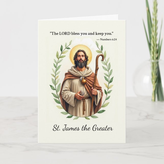 Cartão Santo Tiago Maior Paz e Bênçãos de Deus  (Frente)
