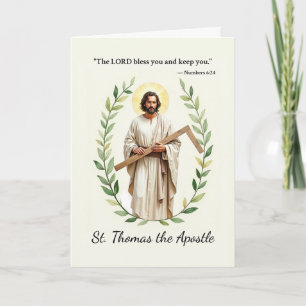 Cartão Santo Tomás Apóstolo Paz e Bênçãos de Deus