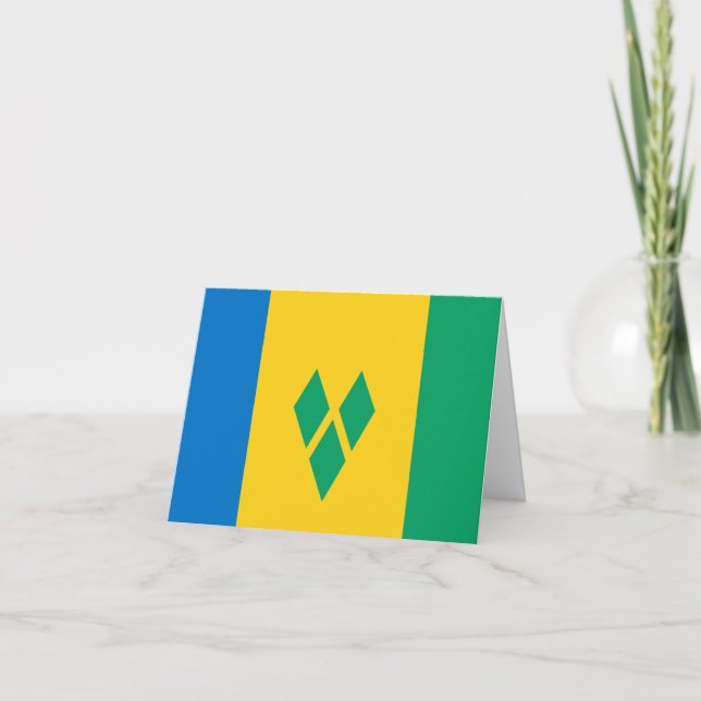 Cartão Santo Vincent e Bandeira de Granadinas (Frente)