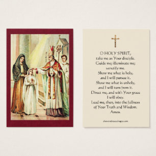Cartão Santo Vintage da Crismanda Menina Sacrament