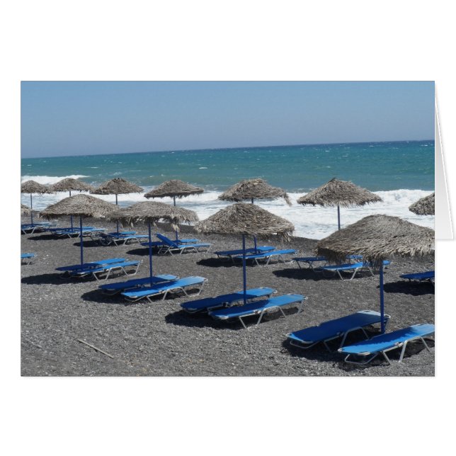 Cartão Santorini Beach, Grécia (Frente horizontal)