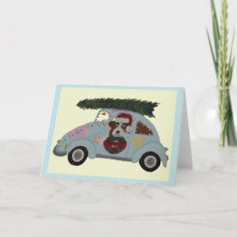Cartão São Bernardo em carro hippie no Natal