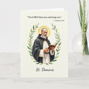 Cartão São Domingos Paz e Bênçãos de Deus Escritura