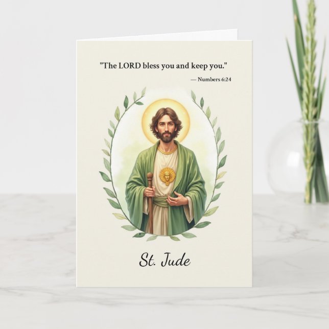 Cartão São Judas Paz de Deus com as Escrituras (Frente)