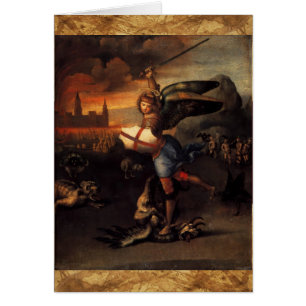 Cartão São Miguel e o Dragão