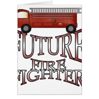 Cartão Sapador-bombeiro do futuro da viatura de incêndio
