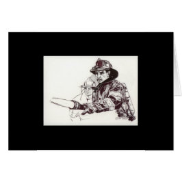 Cartão Sapadores-bombeiros e mangueira