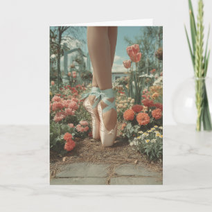 Cartão Sapatilhas de Ballet em Jardim Florido