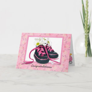 Cartão Sapatos de Bebê Menina Recém-Nascida Card