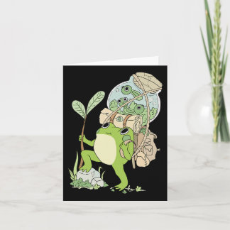 Cartão Sapo Caminhando Pela Natureza Com Cheio
