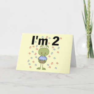 Cartão Sapo com Camisetas do segundo aniversário do Cupca