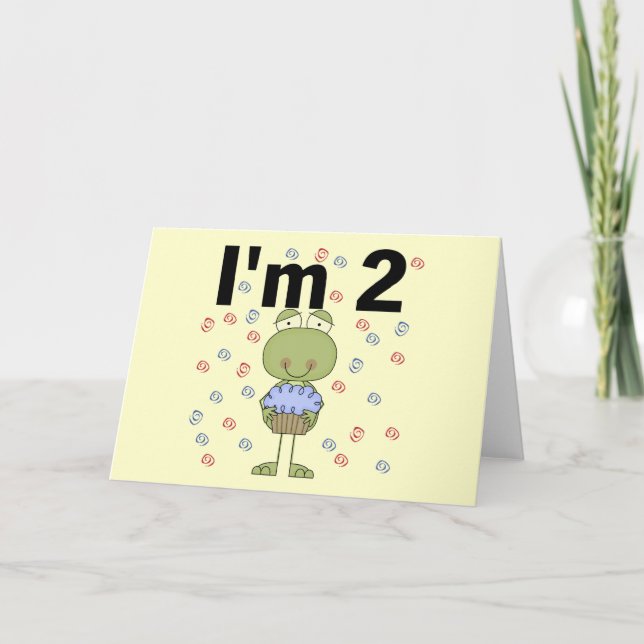 Cartão Sapo com Camisetas do segundo aniversário do Cupca (Frente)