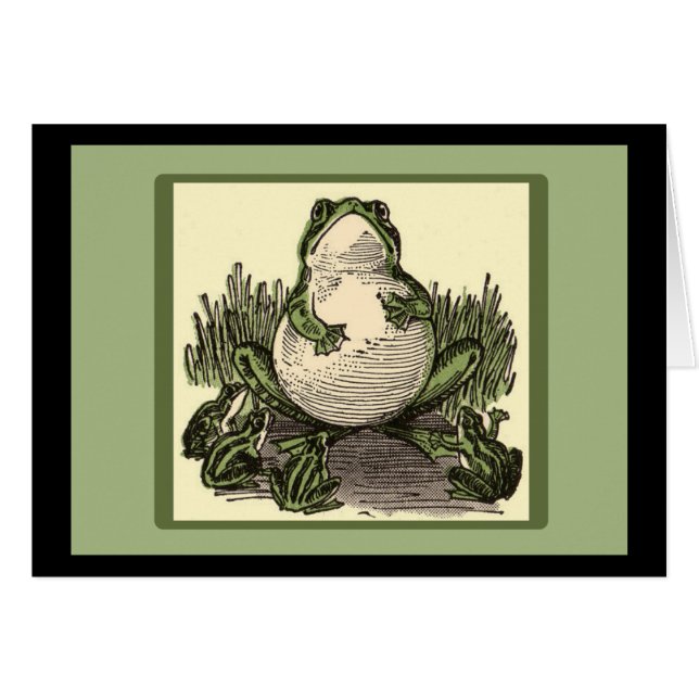 Cartão Sapo com Sapos para bebês (Frente Horizontal)