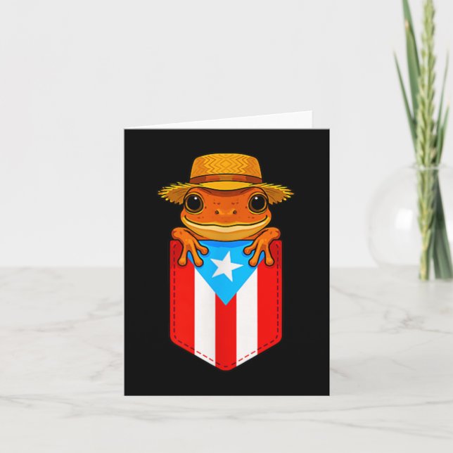 Cartão Sapo Coqui Jibaro Bandeira de Porto Rico Boricua B (Frente)