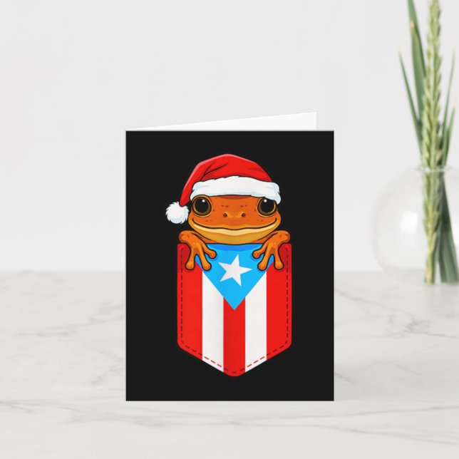 Cartão Sapo Coqui Jibaro Bandeira de Porto Rico Boricua C (Frente)