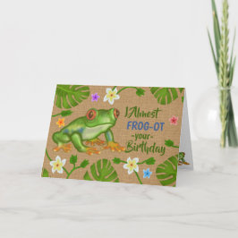 Cartão Sapo de aniversário engraçado tropa flores tropica