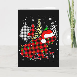 Cartão Sapo de Natal Animais Natal Xadrez Búfalo Leopardo