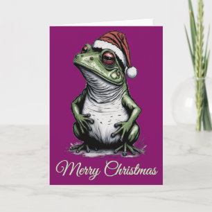 Cartão Sapo de Natal Cottagecore Vintage Victorian