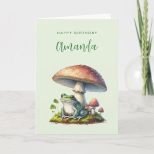 Cartão Sapo Debaixo de um Cogumelo Festa de Aniversário F