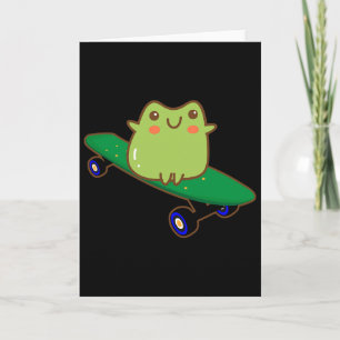 Cartão Sapo Engraçado Em Skate Aesthetic Fofo Kawaii Ska