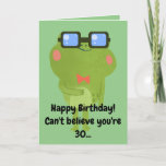 Cartão Sapo Engraçado, Green Son aniversário de 30 anos<br><div class="desc">Sapo Verde Filho Engraçado, um design único feito para qualquer um que procura algo especial para o filho no seu aniversário. O design apresenta um sapo engraçado à frente com texto personalizável que você pode personalizar, então, não hesite em personalizá-lo para fazer seu próprio convite de aniversário. Se tiver algum...</div>