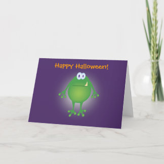Cartão sapo monstro com fundo, Feliz Halloween!