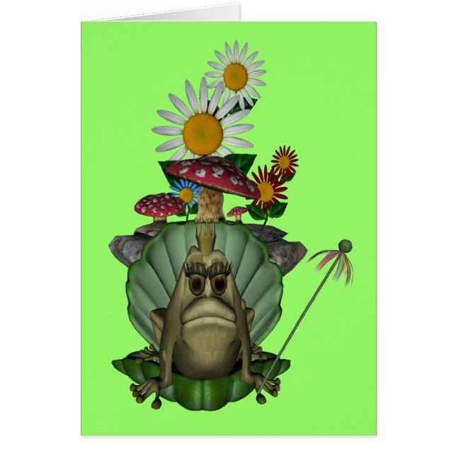 Cartão Sapo Princesa Na Placa De Nota Do Vazio Thone (Frente)