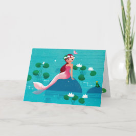 Cartão sapo Príncipe e Sereia