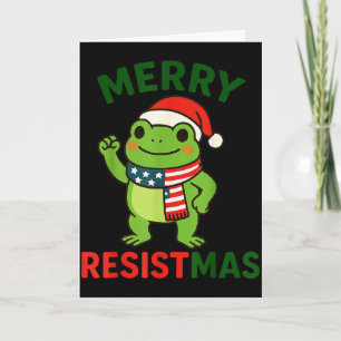 Cartão Sapo Retro Alegre Resistmas Divertido Natal Políti
